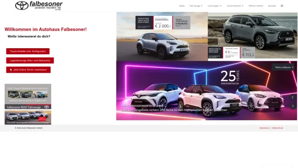 Website Screenshot: Auto-Falbesoner GmbH Co. KeTitel - Startseite - Toyota Falbesoner - Date: 2023-06-22 15:11:19