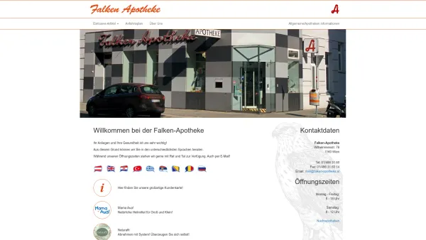 Website Screenshot: Falken-Apotheke Mag pharm Robert Belohlavy Wiener Einkaufsstraßen Online Falken Apotheke - Falken Apotheke - Date: 2023-06-22 15:11:20