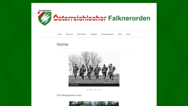Website Screenshot: Falkerorden Falkner falconry Austria Österreich - Österreichischer Falknerorden – Willkommen beim Österreichischen Falknerorden! - Date: 2023-06-22 15:17:05