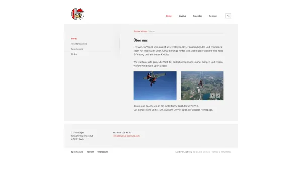 Website Screenshot: Erster Salzburger Fallschirmspringer 1. Salzburger Fallschirmspringerclub - Home - Skydive Salzburg - Date: 2023-06-22 15:17:05