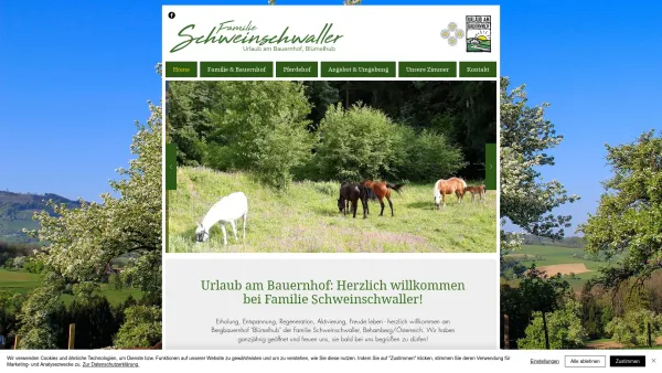 Website Screenshot: Blümelhuberhof Fam www.familie-schweinschwaller.at - Familie Schweinschwaller, Blümelhub. Urlaub am Bauernhof - Date: 2023-06-22 15:17:05