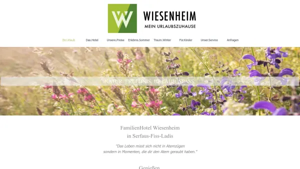Website Screenshot: Marlies FamilienhotelFamilienurlaub Familienhotel WiesenheFiss Tirol - Natur.Erlebnis,Urlaub.Spass im Familienhotel Wiesenheim - Familienhotel Wiesenheim Fiss - Date: 2023-06-22 15:17:05
