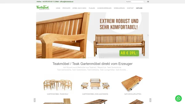 Website Screenshot: Fantasteak Teak / Holz Möbel und Gartenmöbel Wien - Teakmöbel für Garten | Terrasse & Haus - Möbel nach maß - Date: 2023-06-15 16:02:34