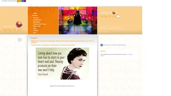 Website Screenshot: Institut für Farbe und Stil Farbberatung Stilberatung Makeup - Farbe und Stil - Angebot - Date: 2023-06-22 15:17:05
