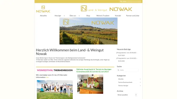 Website Screenshot: NOWAK Leopold HerzlichLand und Weingut Leopold Nowak - Land und Weingut Nowak - Date: 2023-06-14 10:39:45