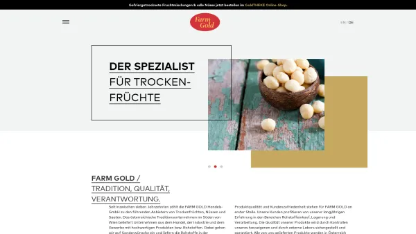 Website Screenshot: FARM GOLD Handels-GmbH - FARM GOLD | Der Spezialist für Trockenfrüchte - Date: 2023-06-22 15:00:45