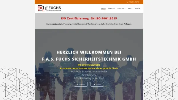 Website Screenshot: Fuchs Sicherheitstechnik OEG - FAS Fuchs Sicherheitstechnik GmbH | Herzlich willkommen - Date: 2023-06-22 15:00:45