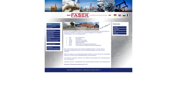 Website Screenshot: FASEK Engineering and Production GmbH - Date: 2023-06-22 15:00:45