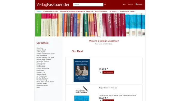 Website Screenshot: Verlag Fassbaender Wien - fassbaender online shop | Home page | Online Shop for fassbaender books - Date: 2023-06-22 15:00:45