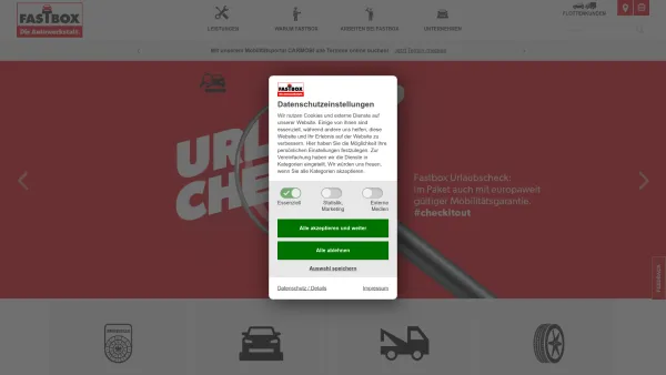 Website Screenshot: FASTBOX Autoschnellservice für Auspuff Bremsen Stoßdämpfer Ölwechsel Reifen und Pickerl - Fastbox - Die Autowerkstatt - Date: 2023-06-22 15:00:45