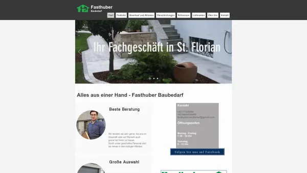 Website Screenshot: FASTHUBER Ges.m.b.H Baubedarf/Werksvertretungen/Isolierfachbetrieb - Fasthuber Baubedarf Garagentore Aluzäune - Date: 2023-06-22 15:00:45