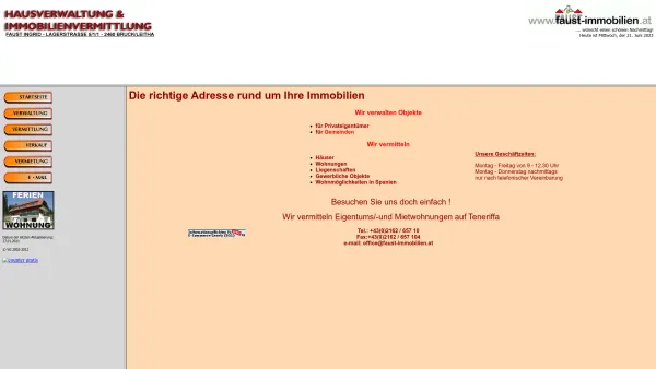 Website Screenshot: Ingrid Faust Immobiliender Immobilienkanzlei FAUST - Faust Immobilien - Homepage der Immobilienkanzlei FAUST - Date: 2023-06-22 15:00:45