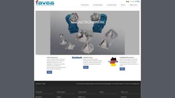 Website Screenshot: FAVEA Handel mit pharmazeutischer Technologie GmbH - Home » Favea - partners for aseptic solutions - Date: 2023-06-15 16:02:34