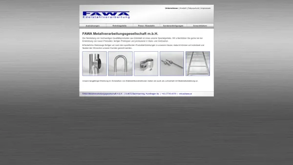 Website Screenshot: *** FAWA Metallverarbeitung Edelstahlverarbeitung bester Qualität! - Unternehmen: FAWA Edelstahlverarbeitung - Date: 2023-06-22 15:00:45