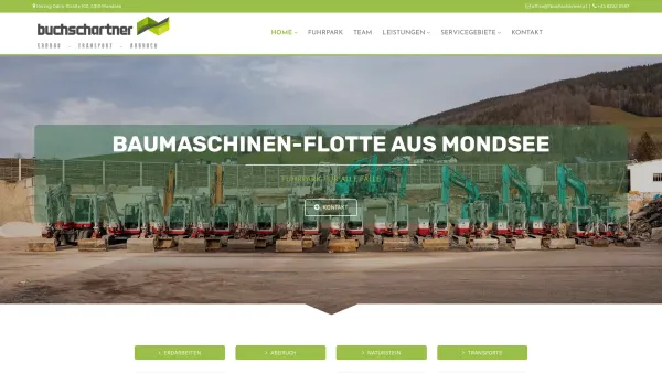 Website Screenshot: Buchschartner Erdbau-Abbruch GmbH - Erdarbeiten rund um den Mondsee - Buchschartner Erdbau - Abbruch GmbH - Date: 2023-06-26 10:26:17