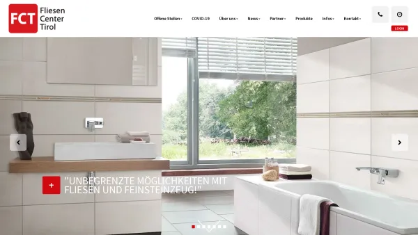 Website Screenshot: Fliesen Center Tirol - FCT Home | FCT - Fliesen, Steine, Öfen. - Date: 2023-06-22 15:00:45