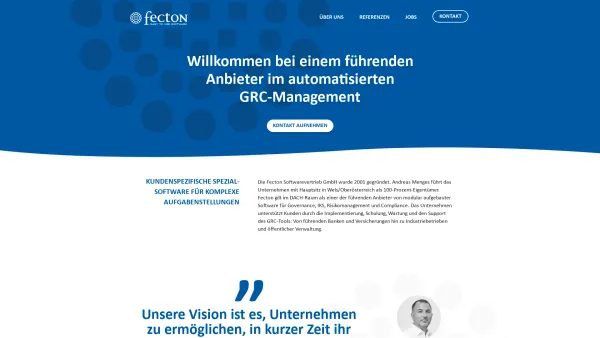 Website Screenshot: Fecton Softwarevertrieb GmbH - Fecton Softwarevertrieb GmbH -automatisiertes GRC Management - Date: 2023-06-22 15:17:05