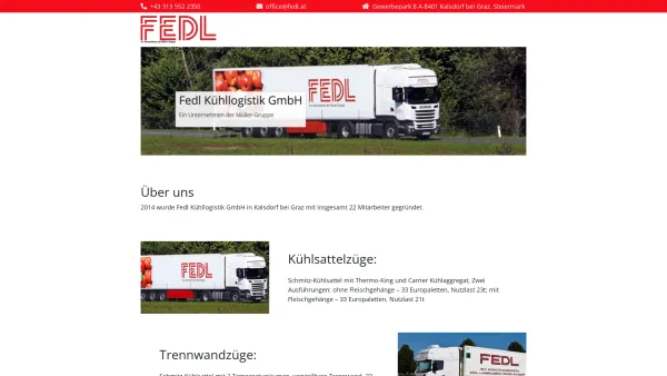 Website Screenshot: Johann Fedl Gesellschaft Fedl int.Kühl und Lagerlogistik - Fedl Kühllogistik GmbH - Date: 2023-06-22 15:16:24
