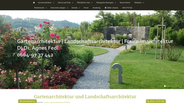 Website Screenshot: DI Dr. Agnes Fedl Gartenplanung und Landschaftsplanung GmbH - Gartenarchitektur und Landschaftsarchitektur DI Dr. Agnes Fedl - Date: 2023-06-14 10:39:45