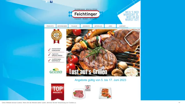 Website Screenshot: Johann Feichtinger Fleisch- und Wurstspezialitäten GesmbH & Co. KG - Feichtinger Schärding :: Fleisch - Wurst - Feinkost - Date: 2023-06-15 16:02:34