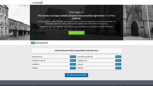 Website Screenshot: Vollwertbackstube, Feinbäckerei Konrad Feiersinger - This domain has been registered for a customer by nicsell - Date: 2023-06-22 15:11:23
