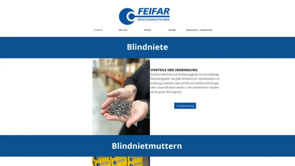 Website Screenshot: FEIFAR Befestigungstechnik GmbH - Produkte | Feifar Befestigungstechnik - Date: 2023-06-14 10:39:45