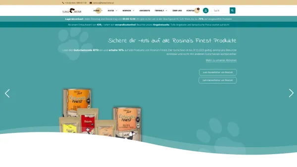 Website Screenshot: Feines Futter Tiernahrung GmbH - Hochwertiges Hundefutter & Katzenfutter kaufen | Feines Futter - Date: 2023-06-26 10:26:19