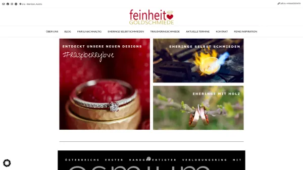 Website Screenshot: Feinheit Goldschmiede - Feinheit Goldschmiede » Ehering Workshop & Trau(m)ringe - Date: 2023-06-22 15:11:23