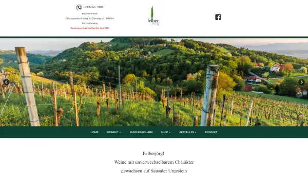 Website Screenshot: Weingut Felberjörgl - Weingut Felberjörgl - Wein aus der Steiermark - Date: 2023-06-22 15:11:23