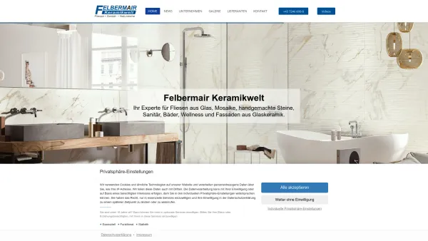 Website Screenshot: Felbermair Fliesen - Fenster - Bäder - Felbermair – Fliesen-Keramik-Natursteine – Gunskirchen – Keramikwelt - Date: 2023-06-22 15:11:23