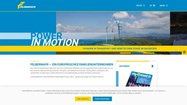 Website Screenshot: Unternehmensgruppe Felbermayr - POWER IN MOTION | FELBERMAYR - Date: 2023-06-22 15:11:23