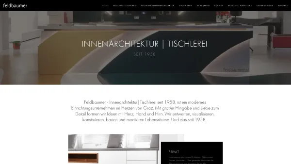 Website Screenshot: Tischlerei Norbert Feldbaumer - Feldbaumer - Innenarchitektur und Tischlerei - Date: 2023-06-22 15:11:23