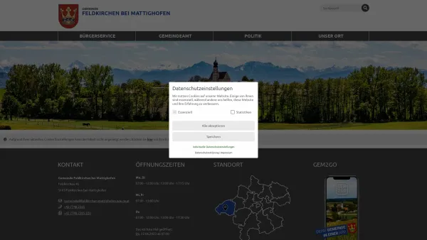 Website Screenshot: Gemeindeamt Feldkirchen bei Feldkirchen bei Mattighofen RiS-Kommunal - Feldkirchen bei Mattighofen - GEM2GO WEB - Startseite - Date: 2023-06-22 15:11:23