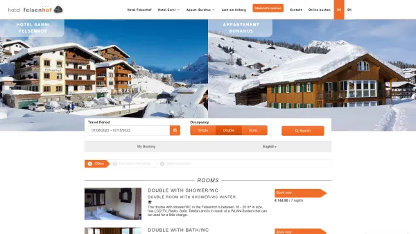 Website Screenshot: Hotel Felsenhof und Appartement Burahus - Hotel Felsenhof in Lech | Wintersport & Urlaub in den Bergen - Date: 2023-06-22 15:00:49