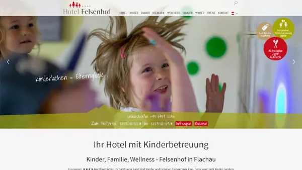 Website Screenshot: Hotel Felsenhof**** - Hotel mit Kinderbetreuung in Flachau - Salzburg: Hotel Felsenhof - Date: 2023-06-22 15:00:49