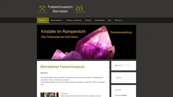 Website Screenshot: HerzlichBernsteiner Felsenmuseum - Felsenmuseum Bernstein – Erlebe das Schaubergwerk hautnah - Date: 2023-06-22 15:00:49
