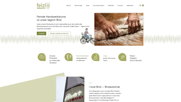 Website Screenshot: Horst FELZL Bäckerei Café - Bäckerei Felzl - Wir leben traditionelle Backkunst - Date: 2023-06-22 15:00:49