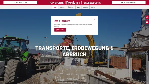 Website Screenshot: Hansjörg Fenkart - Fenkart - Transportunternehmen in Hohenems - Date: 2023-06-14 10:39:48