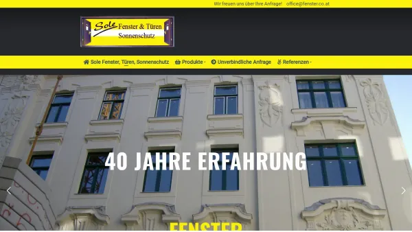 Website Screenshot: Sole Fenster - SOLE - Fenster, TÃ¼ren, Sonnenschutz - Date: 2023-06-22 15:00:49