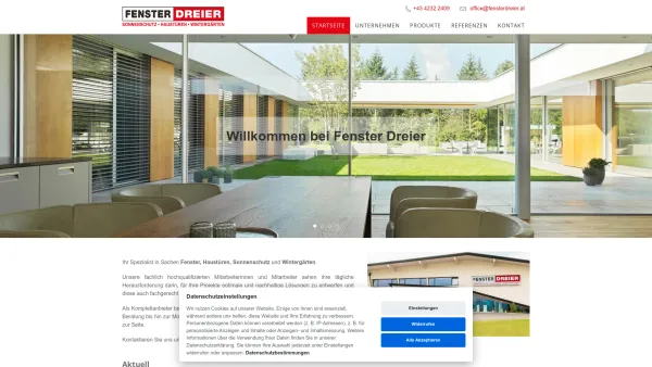 Website Screenshot: Fenster Dreier GmbH - Fenster Dreier GmbH - Startseite - Fenster, Türen, Sonnenschutz - Date: 2023-06-15 16:02:34