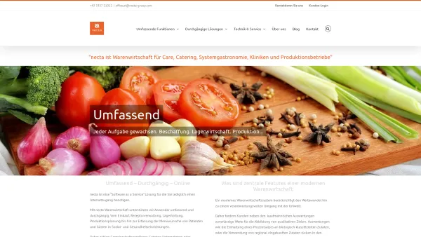 Website Screenshot: Fenz-Software - necta-group – Warenwirtschaft und Prozesssteuerung - Date: 2023-06-22 15:00:50