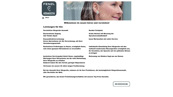Website Screenshot: Hörgeräte Akustik Fenzl GmbH - Home - Homepage HAF - Date: 2023-06-14 10:39:48