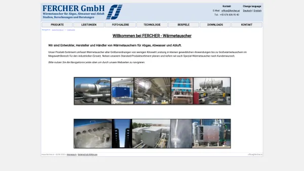 Website Screenshot: FERCHER GmbH - Willkommen bei FERCHER - Wärmetauscher - Date: 2023-06-15 16:02:34