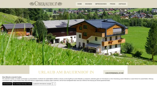 Website Screenshot: Bauernhof Oberauhof in Kleinarl Urlaub am Bauernhof - Ferienbauernhof Oberauhof - Urlaub am Bauernhof in Kleinarl - Date: 2023-06-14 10:39:48