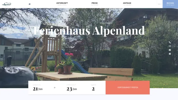 Website Screenshot: Ferienhaus Alpenland - Willkommen im Ferienhaus Alpenland | Ferienhaus Alpenland - Date: 2023-06-22 15:00:50
