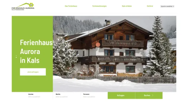 Website Screenshot: Ferienhaus Aurora**** - Ferienhaus Aurora in Kals - Home — Ferienhaus Aurora - Date: 2023-06-22 15:00:50