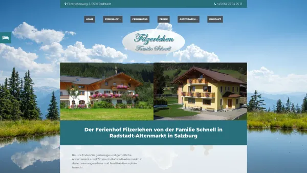Website Screenshot: Schnells Filzerlehen - Home - Schnell's Ferienhäuser | Radstadt-Altenmarkt - Date: 2023-06-22 15:00:50
