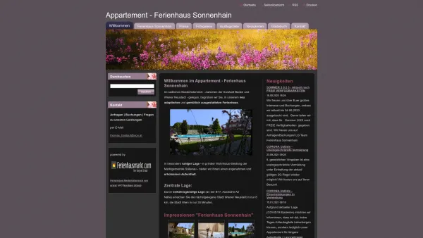 Website Screenshot: Appartement Ferienhaus Sonnenhain - Appartement - Ferienhaus Sonnenhain - Date: 2023-06-14 10:39:48