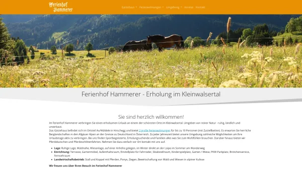 Website Screenshot: HerzlichFerienhof Hammerer! - Ferienhof Hammerer: Urlaub im Kleinwalsertal - Date: 2023-06-22 15:00:50