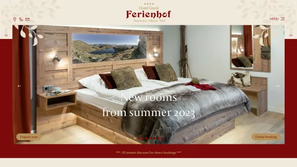 Website Screenshot: Hotel Garni Ferienhof**** - Hotel Garni Ferienhof · Mayrhofen · Zillertal - Date: 2023-06-15 16:02:34